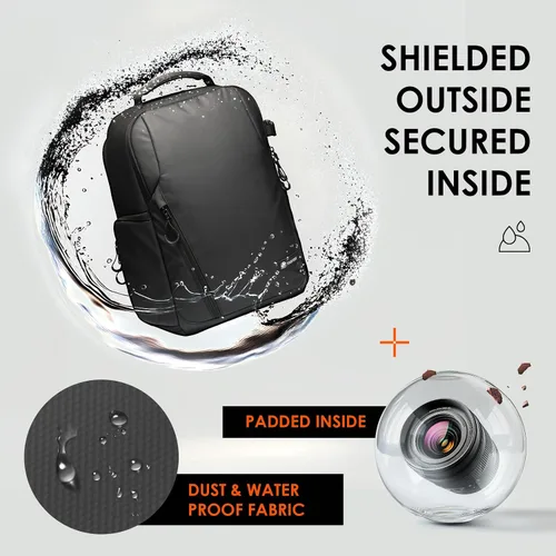 Vista 6 de TARION Mochila para cámara Slim Photography - Bolsa compacta para cámara réflex digital de 12.5 L con acceso lateral compartimento para laptop de 14