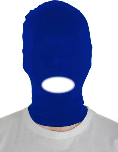 Vista 22 de Sheface Máscara con capucha de boca abierta de elastano para hombre y mujer, disfraz de cosplay de Halloween Negro