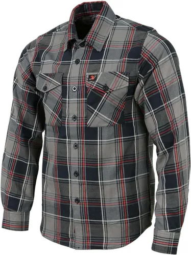 Vista 4 de Milwaukee Leather MNG11658 Men's Black and Grey with Red Long Sleeve Cotton Flannel Shirt