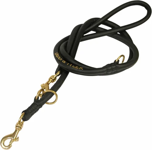 Vista 3 de Dean & Tyler – noburo Rolled multifuncional Correa de piel con hardware de latón, 7-Feet por 1/4 de diámetro, Negro