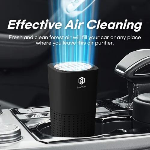 Vista 5 de IMUNSEN M-003B - Purificador de aire True HEPA de 13 filtros para automóvil, escritorio y oficina con filtro desodorizante de carbono, filtración