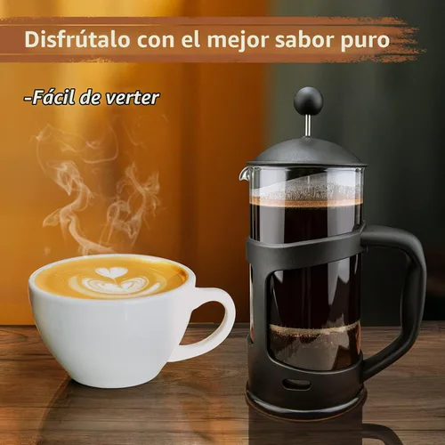 Vista 3 de RAINBEAN Mini Cafetera Francesa de Prensa, 1 Taza, 350 ml, Máximo Sabor con Filtro de Acero Inoxidable - Pequeña