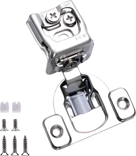Vista 12 de Bisagras de cierre suave, paquete de 10 5 pares de bisagras superpuestas de 1 pulgada de cierre automático para armarios de cocina, marco frontal