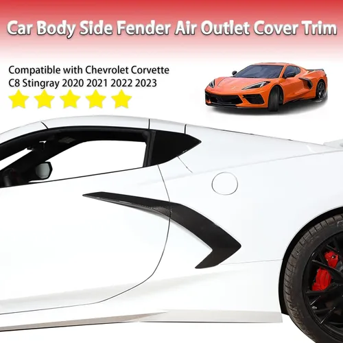 Vista 2 de Sekhyna Marco de ajuste de salida de aire para guardabarros lateral de carrocería de automóvil compatible con Chevrolet Corvette C8 Stingray