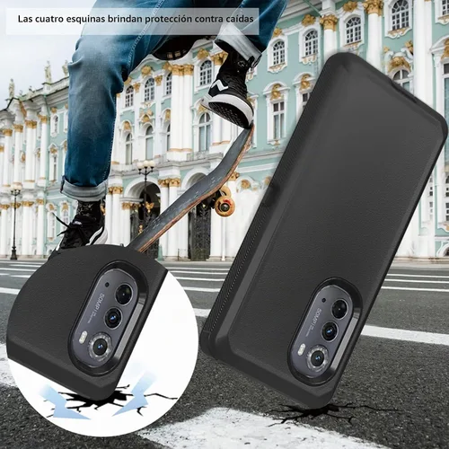 Vista 5 de Funda compatible con Motorola Edge (2022), con funda de clip para cinturón, resistente, resistente, a prueba de golpes, protección de cuerpo Negro