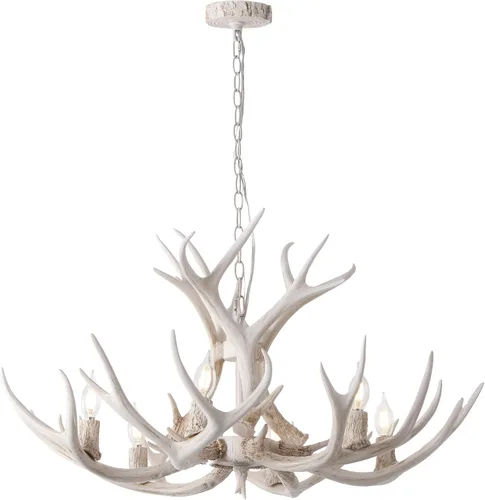 Vista 13 de JONATHAN Y JYL6301A Eldora - Candelabro LED ajustable de resina con asta de 26 pulgadas, 4 luces, glamour, rústico, cabaña, transicional, regulable