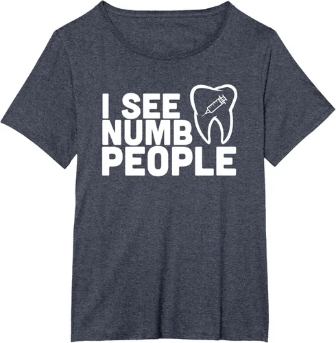 Vista 50 de I see Numb People - Camiseta de regalo para dentista dental, Negro, S