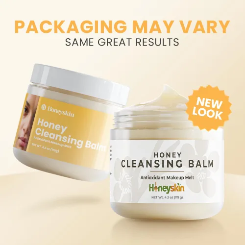 Vista 2 de Honeyskin Bálsamo limpiador de miel, removedor de maquillaje de cara y ojos para piel sensible, limpiador facial hidratante y bálsamo de fusión
