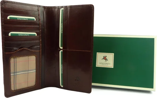 Vista 2 de Visconti Cartera delgada de cuero italiano para hombre, Multi