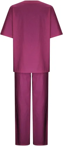 Vista 32 de Conjuntos de verano de 2 piezas para mujer, conjuntos elegantes y casuales de color liso, para verano, otoño, cuello redondo, tops y pantalones