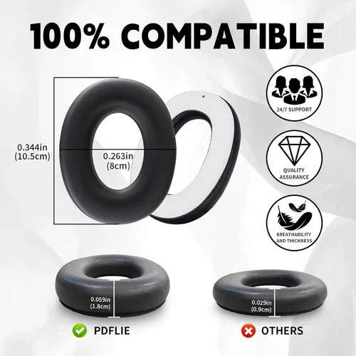 Vista 4 de Paquete de 2 almohadillas de espuma de repuesto para auriculares 3M Worktunes Connect, protectores auditivos, auriculares 90543 90541 101 - Suave