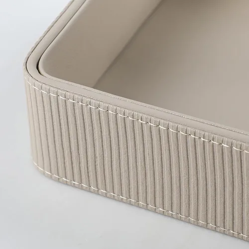 Vista 5 de Pequeña bandeja de valet para llaves, mesita de noche, organizador Beige