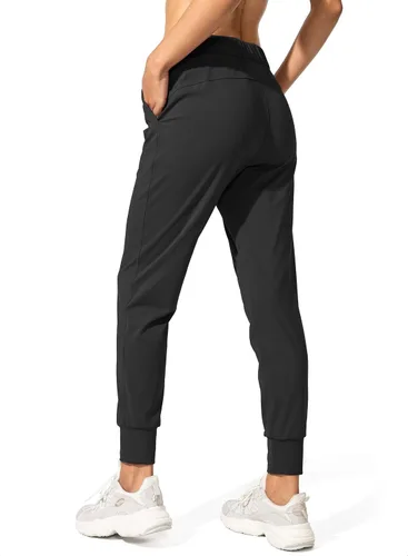 Vista 2 de SANTINY - Pantalones deportivos para mujer, con bolsillos y cordón ajustable, para correr, descansar, entrenar y trotar