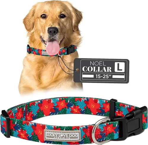 Vista 46 de Lucky Love Dog - Collar de perro ajustable con hebilla de fácil clic para los pequeños, duradero y cómodo para perros machos y hembras, collar