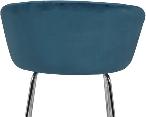 Vista 8 de Hillsdale, Marisol Taburete redondo de metal y tapizado con respaldo redondo para sala de maquillaje o baño, color azul