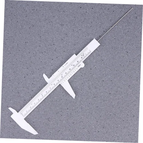 Vista 2 de Mini pinza de precisión herramienta de medición portátil de plástico deslizante regla de bolsillo para mediciones precisas blanco ideal