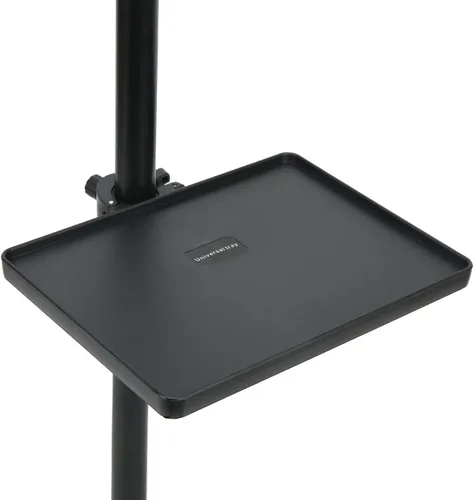 Vista 9 de Pomya Bandeja de soporte para micrófono, ABS negro estilo moderno, para escenario y sala de control, sostiene micrófono y teléfono, 6.5 x 8.66