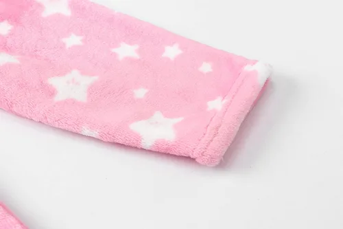 Vista 4 de Bata de baño de forro polar con capucha para niñas, suave y mullida, para regalos, de 2 a 12 años