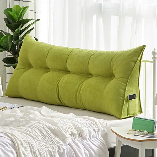 Vista 12 de Cojín de almohada triangular copetudo para respaldo, funda extraíble, almohada de lectura, cojín de lectura para cabecero grande para cama, sofá