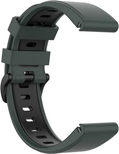 Vista 4 de Compatible con Garmin Fenix 6 Sapphire Watch Bands, Forerunner 945 Bands, 0.866 in Quickfit Silicona Correa de repuesto para Garmin Instinct, Fenix