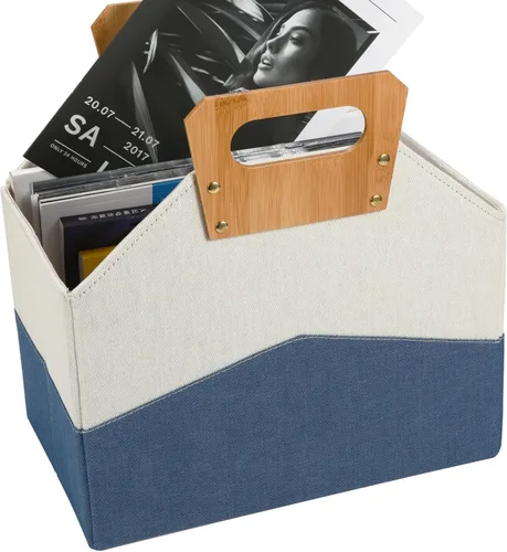 Vista 5 de EZDeco Soporte para revistas, estante para revistas, para periódicos, plegable, organizador de carpetas de archivos para el hogar u oficina