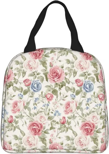 Vista 35 de Lonchera con diseño a cuadros azules aislada, bolsa térmica para almuerzo para adultos, niños, niñas, mujeres, oficina, trabajo, escuela, picnic