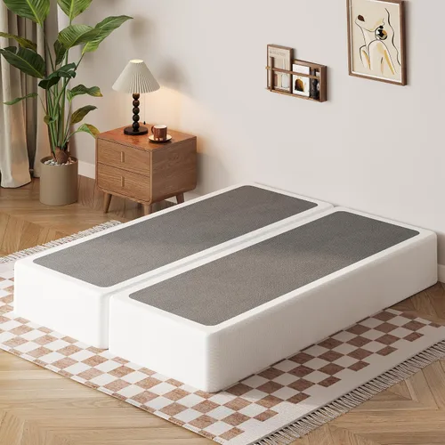 Vista 14 de EMODA Base de cama de metal resistente de 4 pulgadas con cubierta de tela, fácil montaje