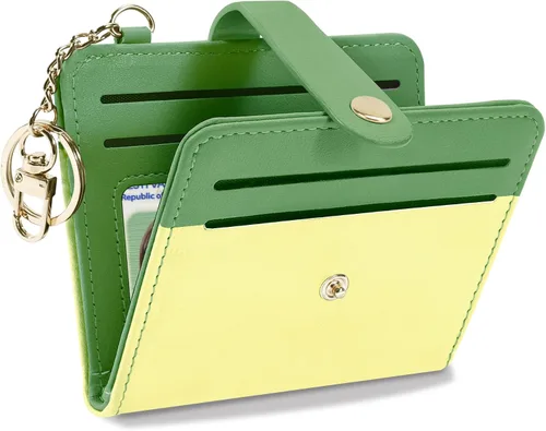 Vista 9 de Airkit Billeteras pequeñas para mujer, con bloqueo RFID, de cuero, con ventana de identificación, carteras para tarjetas para mujer, con monedero
