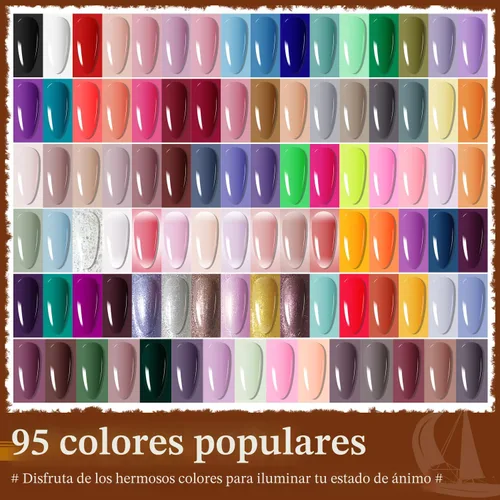Vista 3 de JODSONE - Juego de 100 esmaltes de uñas de gel (5 ml cada uno) con capa base que no se limpia, capa de base que se borra y capa superior mate