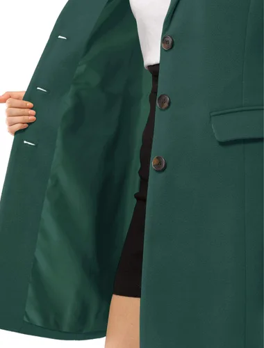Vista 6 de Allegra K - Abrigo de invierno con solapa con muescas para mujer