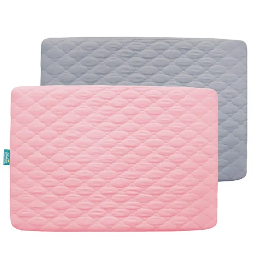 Vista 11 de Sábana impermeable para Pack 'n Play acolchada, protector de sábana de 39 x 27 pulgadas, compatible con colchones para bebés plegables y cunas