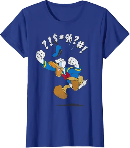 Vista 40 de Disney Mickey And Friends - Camiseta vintage de Donald Duck Angry Jump, Negro