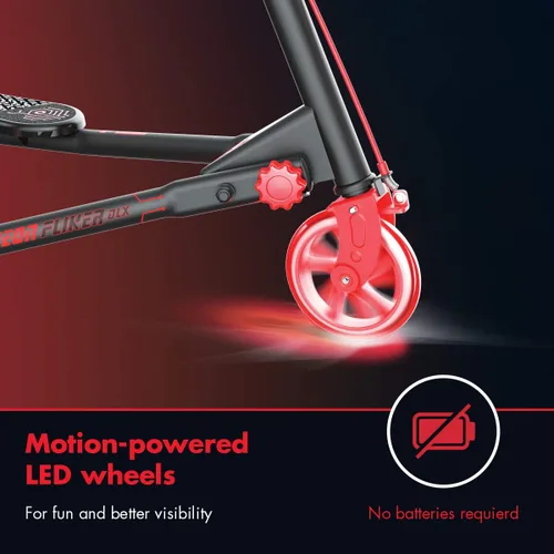 Vista 2 de Yvolution Neon Fliker DLX Scooter autopropulsable LED Wiggle Scooter plegable con ruedas iluminadas para niños a partir de 7 años
