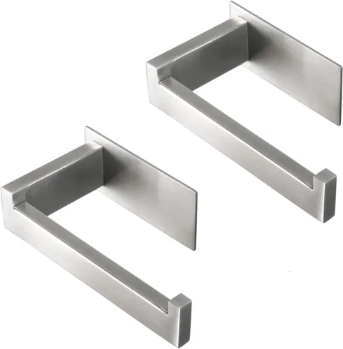 Vista 11 de Portarrollos de papel higiénico, soporte de pañuelos autoadhesivo de acero inoxidable resistente al óxido, sin perforación, fácil de instalar