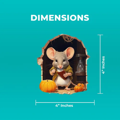 Vista 4 de EGD Lindas Calcomanías de Agujero de Ratón 3D 10x10 cm Pegatinas de Pared para Decoración de Habitación Infantil Calcomanías de Pared para Ratón