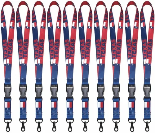 Vista 8 de EASTEX Llavero con cordón de bandera de Texas, cordón de identificación para llaves de identificación, insignias, llavero para mujeres y hombres