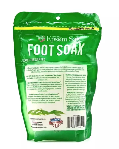 Vista 2 de Sal de Epsom natural en remojo para pies (Eucalyptus) 16oz (454G)
