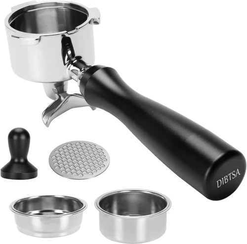 Vista 11 de Portafiltro de 2.283 in compatible con Gaggia, con cesta de filtro de espresso reutilizable de acero inoxidable 304 y pantalla de disco de café