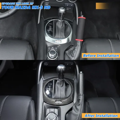 Vista 2 de Adhesivo para marco de cambio de marcha interior de automóvil para Mazda MX-5 ND 2015-2026 Cubierta de panel de consola central, accesorios