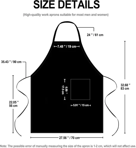 Vista 2 de Paquete de 5 delantales de chef blanco y negro, delantal de cocina con bolsillo para hombres y mujeres, delantal de trabajo de cocina para camarera
