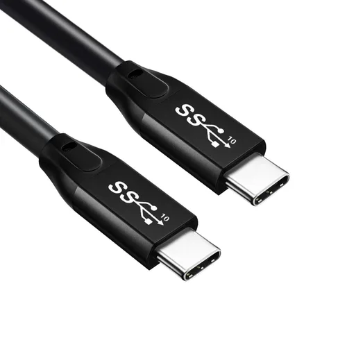 Vista 9 de QCEs Cable corto USB C a USB C 3.2 Gen 2 de 1.65 pies, transferencia de datos de alta velocidad de 20 Gbps, pantalla 4K, carga rápida de 100 W