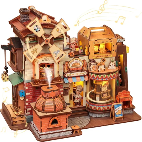 Vista 9 de Fsolis - Kit de rincón de libros - Kit de escena en miniatura DIY para adultos, rompecabezas de madera 3D, mini casa, mini manualidades, estantería