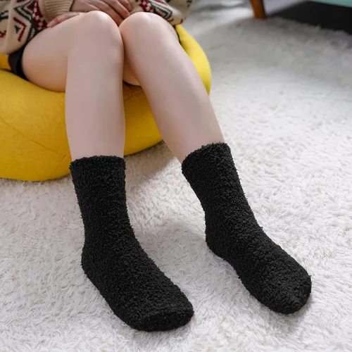 Vista 3 de Calcetines mullidos para mujer, de microfibra súper suave, mullidos, acogedores, para invierno, cálidos, mullidos