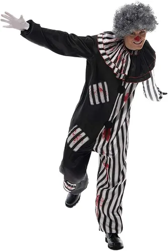 Vista 6 de EraSpooky Disfraz de payaso asesino sangrante de Halloween para hombre