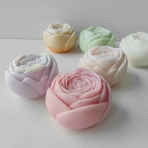 Vista 9 de Paquete de 4 moldes redondos de silicona para velas y chocolate, cilindro 3D y molde hecho a mano para velas y jabón