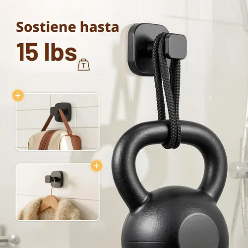 Vista 8 de 3 ganchos de ventosa para ducha, ganchos de ventosa para ducha, ganchos de puerta para colgar bata, lufa, ganchos de pared extraíbles para ventana