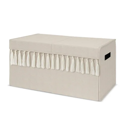 Vista 12 de Sweet Jojo Designs Caja de almacenamiento de juguetes de tela bohemia con arco iris para bebé, habitación de niños, color rosa pálido, oro rosa