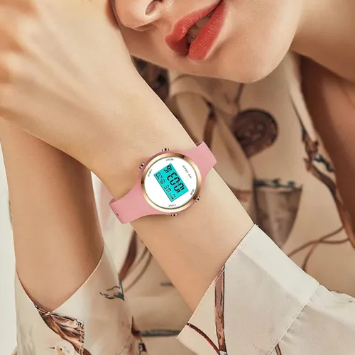 Vista 6 de Relojes deportivos para exteriores, reloj despertador, 5 bares, impermeable, LED digital