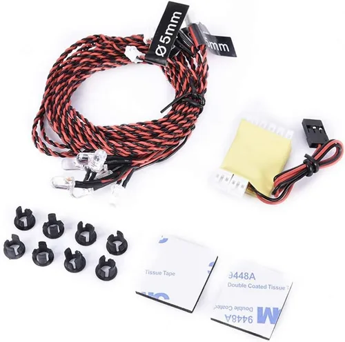 Vista 2 de Luces de navegación True Realism 8 LED Kit de sistema de luz para control remoto RC Avión Helicóptero