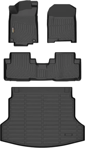 Vista 15 de Alfombrillas para todo tipo de clima y forro de carga para Volkswagen Atlas 2018-2026 (asientos de 6 pasajeros), juego completo de 3 filas